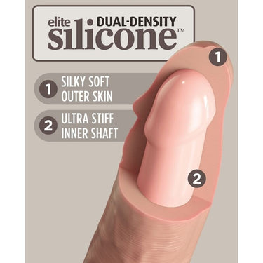 Dildo in silicone King Cock Elite doppia densità con ventosa per uso con imbracatura